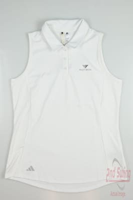New W/ Logo Womens Adidas Golf Sleeveless Polo Medium M White MSRP $65