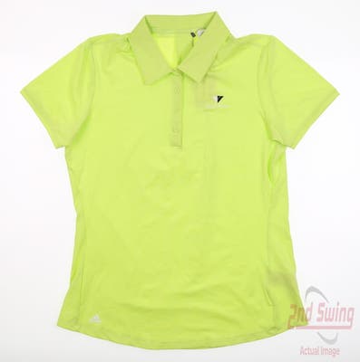 New W/ Logo Womens Adidas Ultimate365 Solid Polo Medium M Green MSRP $60