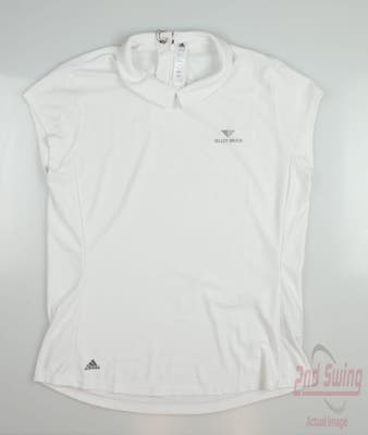New W/ Logo Womens Adidas Golf Polo Medium M White MSRP $60