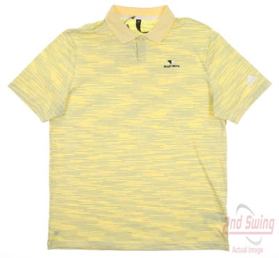 New W/ Logo Mens Adidas Golf Polo Medium M Yellow MSRP $70