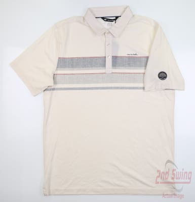 New W/ Logo Mens Travis Mathew Counting Cards Polo Large L Multi MSRP $90