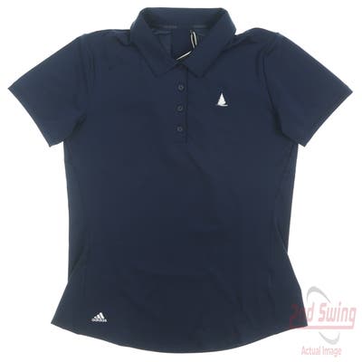 New W/ Logo Womens Adidas Polo Small S Navy Blue MSRP $65