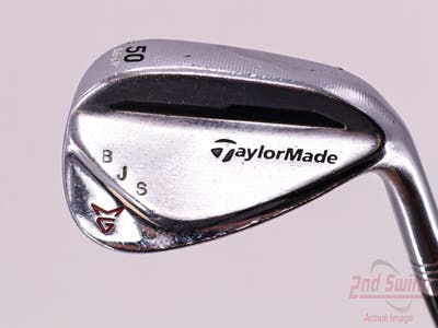 TaylorMade Milled Grind Satin Chrome Wedge Gap GW 50° 9 Deg Bounce True Temper Dynamic Gold S200 Steel Stiff Right Handed 35.0in
