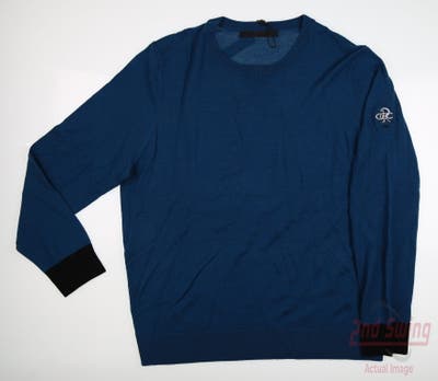 New W/ Logo Mens Redvanly Sweater Large L Blue MSRP $100