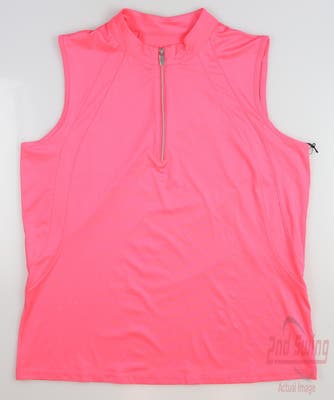 New Womens Tail Sleeveless Polo Large L Pink MSRP $50