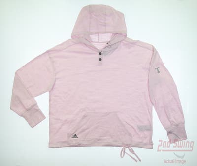 New W/ Logo Womens Adidas Long Sleeve Hoodie X-Large XL Pink MSRP $70
