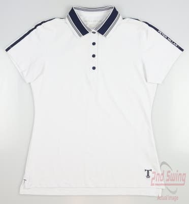 New W/ Logo Womens Peter Millar Polo Small S White MSRP $100