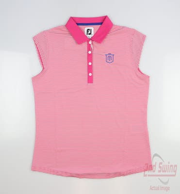 New W/ Logo Womens Footjoy Cap Sleeve Sleeveless Polo Medium M Pink MSRP $85