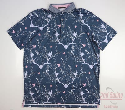 New W/ Logo Mens Greyson Reindeer Games Polo X-Large XL Multi MSRP $98