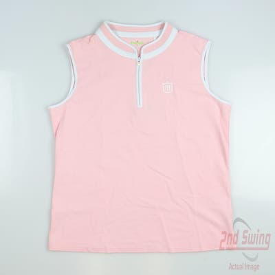 New W/ Logo Womens Swing Control Golf Sleeveless Polo Small S Pink MSRP $90