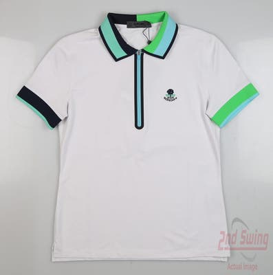 New W/ Logo Womens G-Fore Golf Polo X-Small XS White MSRP $120