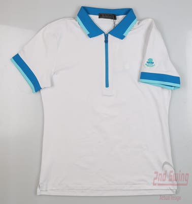 New W/ Logo Womens G-Fore Golf Polo Small S White MSRP $120