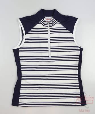 New Womens Kinona Golf Sleeveless Polo Small S Navy Blue MSRP $114