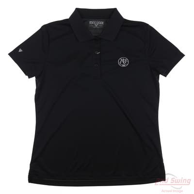 New W/ Logo Womens Level Wear Lotus Polo Medium M Black MSRP $50