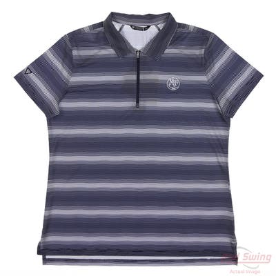 New W/ Logo Womens Level Wear Nina Polo Medium M Navy Blue MSRP $60