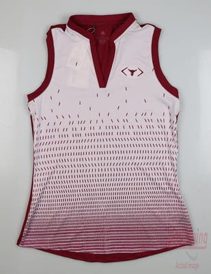 New W/ Logo Womens Adidas Gradient Sleeveless Polo Small S Pink MSRP $70