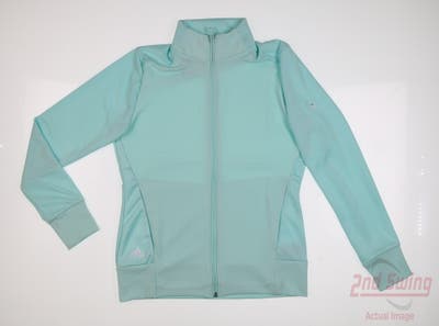 New W/ Logo Womens Adidas Jacket Small S Aqua Blue MSRP $65