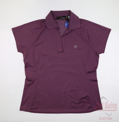 New W/ Logo Womens Ralph Lauren RLX Polo Large L Concept Red MSRP $99
