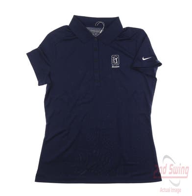 New W/ Logo Womens Nike Polo Large L Navy Blue MSRP $59