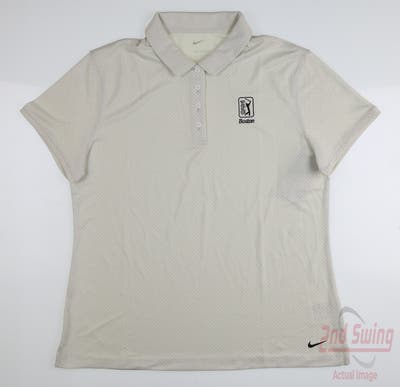 New W/ Logo Womens Nike Polo Large L White MSRP $60