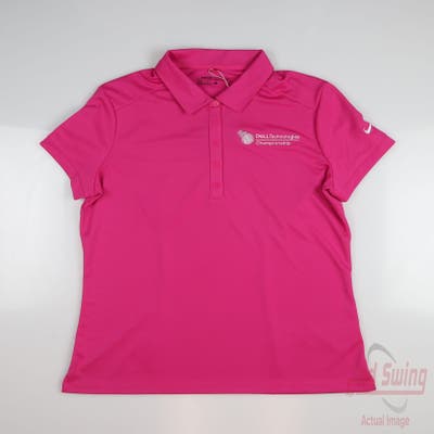 New W/ Logo Womens Nike Polo Large L Pink MSRP $60