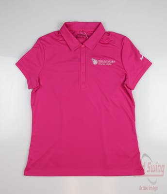 New W/ Logo Womens Nike Polo Large L Pink MSRP $60