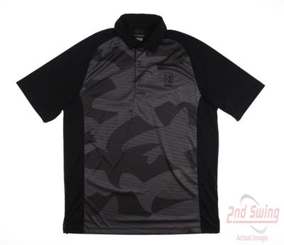 New W/ Logo Mens Greg Norman Polo X-Small XS Black MSRP $76