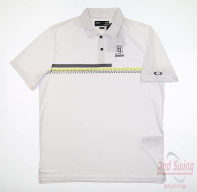 New W/ Logo Mens Oakley Polo Large L White MSRP $65