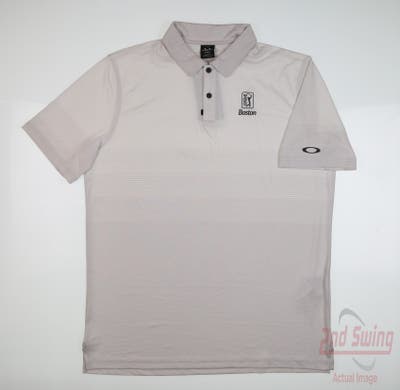New W/ Logo Mens Oakley Polo Large L White MSRP $76