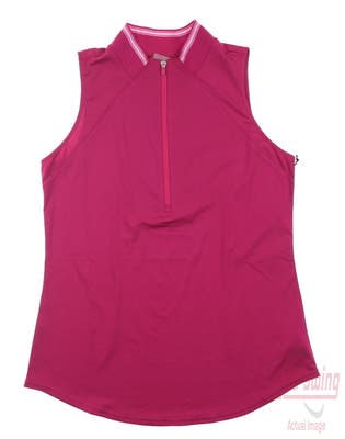 New Womens Jo Fit Golf Sleeveless Polo Small S Pink MSRP $90