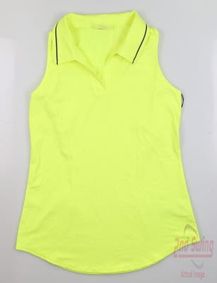 New Womens Jo Fit Golf Sleeveless Polo X-Small XS Yellow MSRP $84