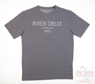 New W/ Logo Mens Peter Millar T-Shirt Small S Gray MSRP $100
