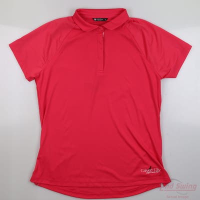 New W/ Logo Womens Level Wear Golf Polo Large L Pink MSRP $50