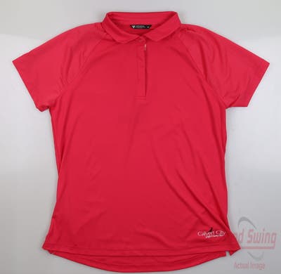 New W/ Logo Womens Level Wear Golf Polo Large L Pink MSRP $50