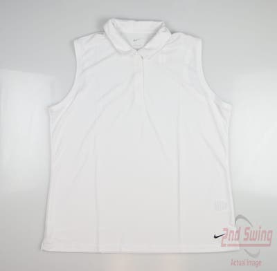 New Womens Nike Golf Sleeveless Polo Small S White MSRP $53