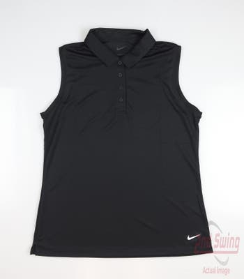 New Womens Nike Golf Sleeveless Polo XX-Large XXL Black MSRP $53