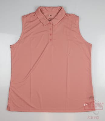 New Womens Nike Golf Sleeveless Polo X-Large XL Pink MSRP $53