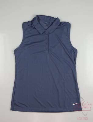 New Womens Nike Golf Sleeveless Polo Small S Blue MSRP $53