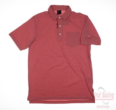 New W/ Logo Mens Dunning Polo Small S Rose Red MSRP $80