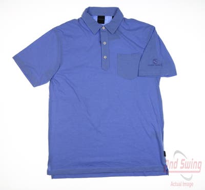 New W/ Logo Mens Dunning Polo Small S Blue MSRP $80
