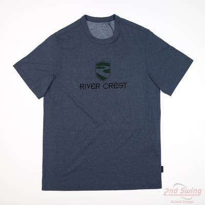 New W/ Logo Mens Dunning T-Shirt Small S Blue MSRP $45