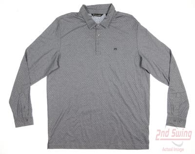 New W/ Logo Mens Travis Mathew All 58 Parks Long Sleeve Polo X-Large XL Blue MSRP $110