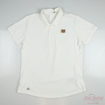 New W/ Logo Womens Adidas Golf Polo Large L White MSRP $60