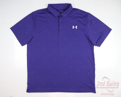 New Mens Under Armour Polo XX-Large XXL Purple MSRP $80