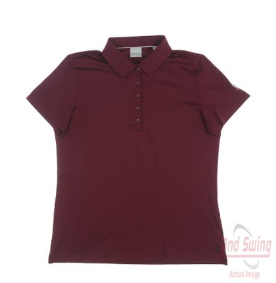 New W/ Logo Womens Dunning Golf Polo Large L Maroon MSRP $89