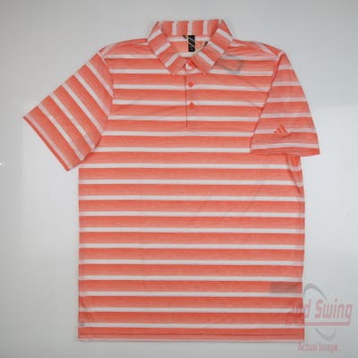New Mens Adidas Polo X-Large XL Coral MSRP $60