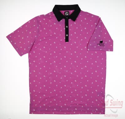 New W/ Logo Mens Footjoy Polo Large L Pink MSRP $93