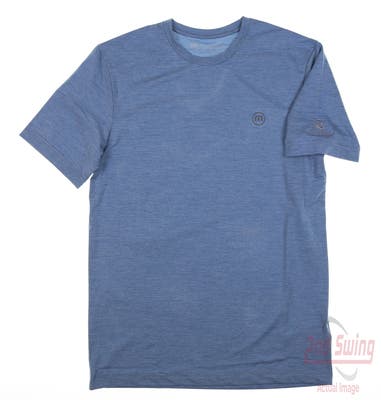 New W/ Logo Mens Travis Mathew T-Shirt Small S Blue MSRP $50