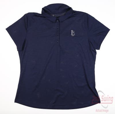 New W/ Logo Womens Under Armour Polo X-Large XL Navy Blue MSRP $75