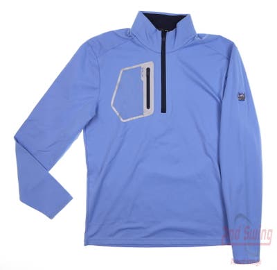New W/ Logo Mens Ralph Lauren RLX Golf 1/4 Zip Pullover Small S Blue MSRP $148
